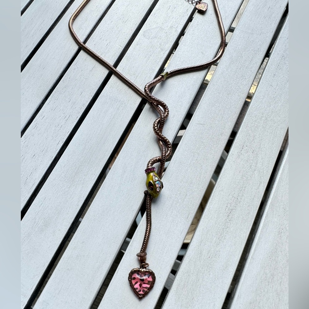 ✨RARE✨ Betsey Johnson Snake and Heart Necklace